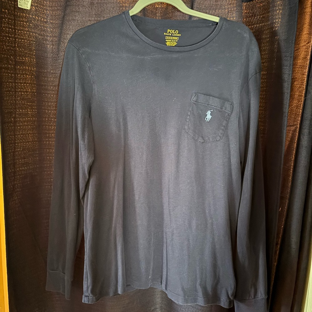 Polo by Ralph Lauren Men's Navy Blue Long Sleeve Shirt